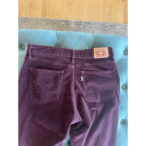 Levi's 721 High Rise Skinny Pants Women's W30  Maroon Corduroy - Picture 2 of 7